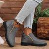 Dark Space Gray Women'S Ankle Boots, Suitable for 11 Festivals, Lace-Up Round Toe Casual Sneakers, Faux Cover Fabric with Lining and Insole