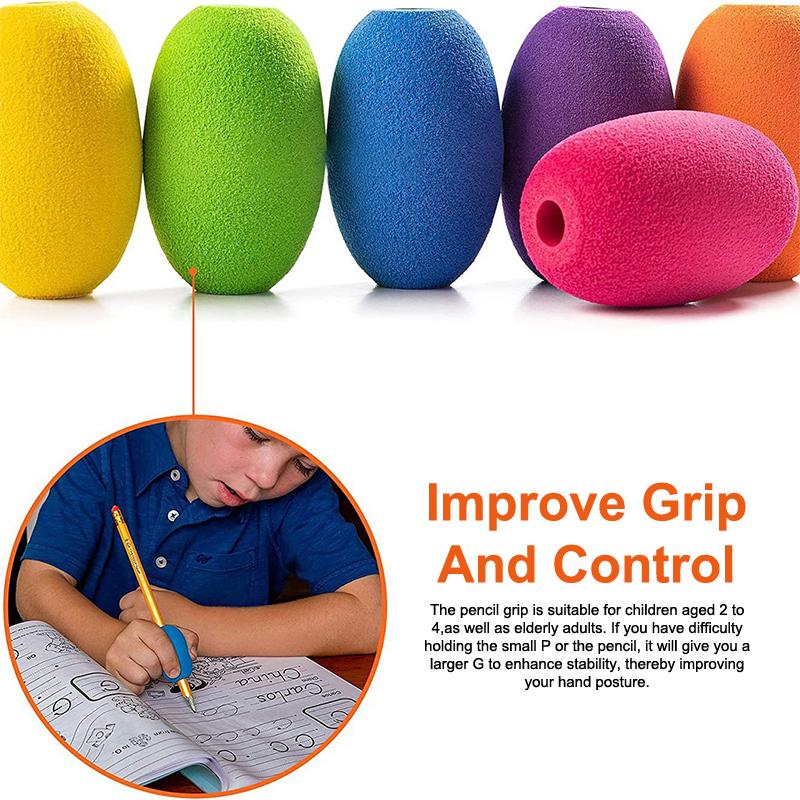 3/6 Pezzi Impugnature Morbide in Schiuma Per Penne e Matite, Supporto per Matita per Esercitazione di Scrittura, Impugnatura Ammortizzata per Scrittura a Mano, Disegno, Ergonomico