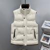 Men's Stand Collar Vest Solid Color Sleeveless Jacket Autumn Winter Casual Waistcoat Bodywarmer Plus Size Outdoor Wear