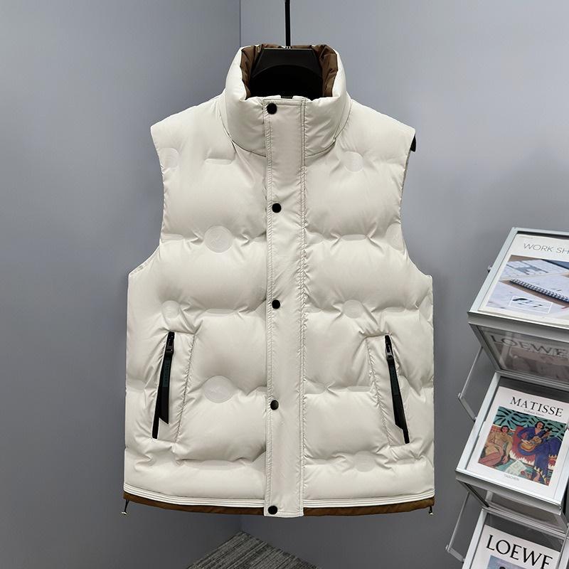 Men's Stand Collar Vest Solid Color Sleeveless Jacket Autumn Winter Casual Waistcoat Bodywarmer Plus Size Outdoor Wear