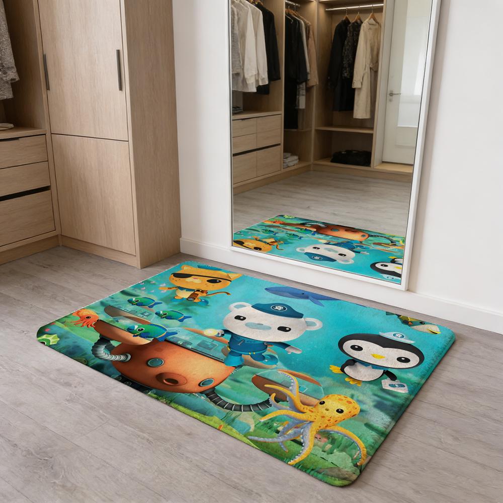 Anime The Octonauts Floor Mat Flannel Door Mat Non-Slip Absorbent Washable Indoor Home Rug