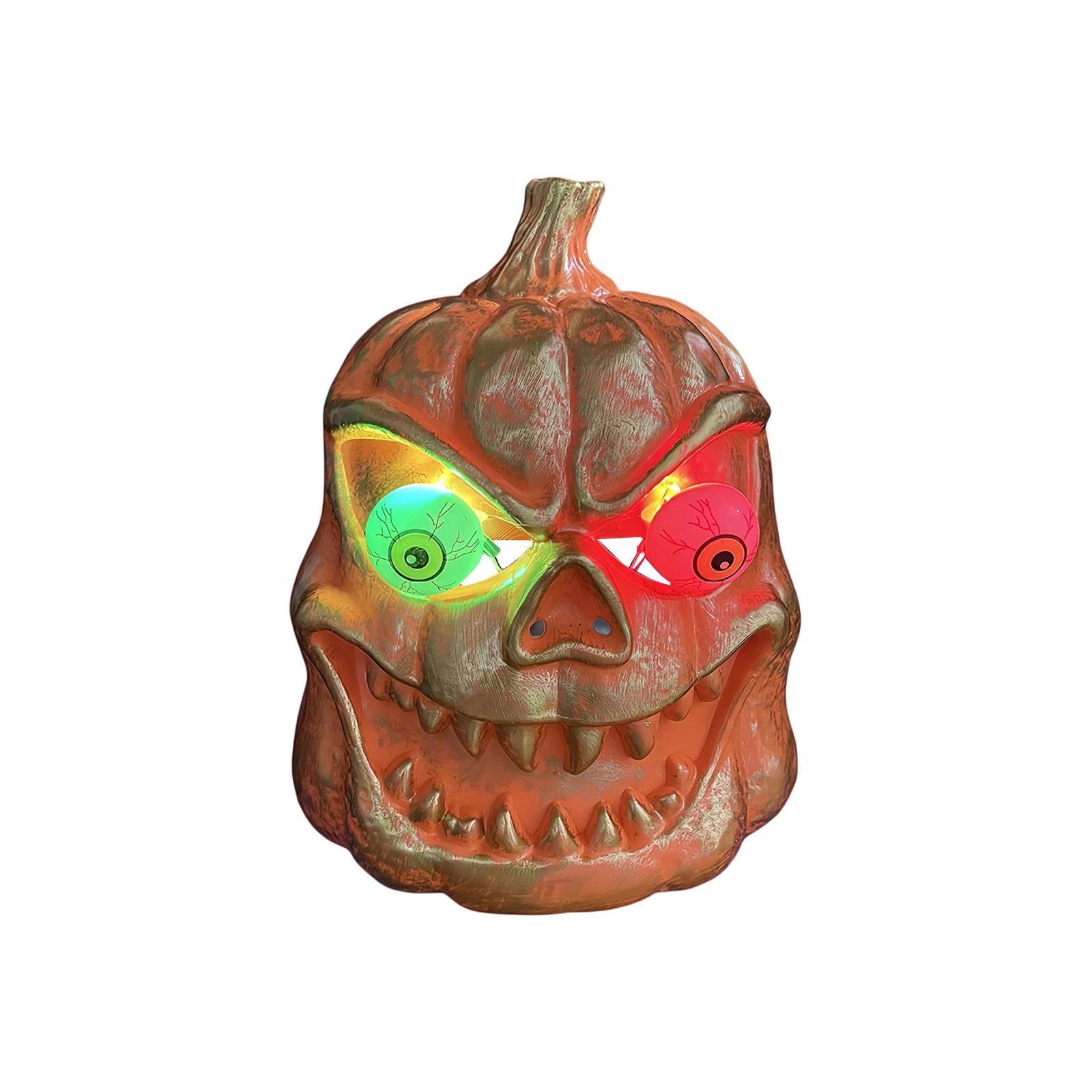 

Halloween Horror Pumpkin Mask Glowing Makeup Funny COS Scary Props One Size золотой