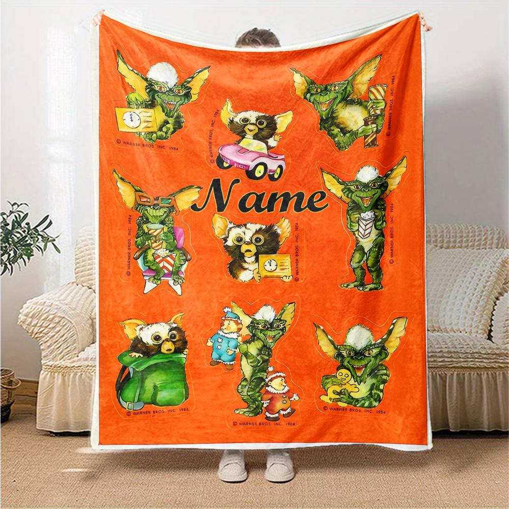 Customiz Name Personality Gremlins Blanket Soft &Warm Sofa Office Bed Travel Lunch Break Blanket, Gift Suitable All Seasons