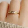 European and American new  flower shape white zircon inlaid small cute fresh personality versatile women's ring