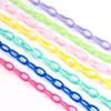 5pcs/lot Candy Colored Plastic Link Chains Oval Shape End Chains Connectors For Necklace Bracelet Making DIY Jewelry Accessories