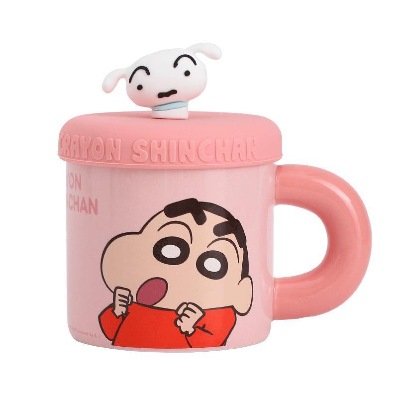 Crayon small new big handle mug color box outdoor silicone cover ceramic cup cartoon cup new product 360ML