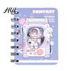 Portable Notebook Mini Cartoon Spiral Notebook, 80 Pages Pocket Small Smooth Page Turning Journal for Study Notes Cute Diary