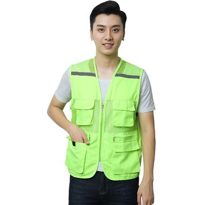 Custom Logo Mesh Reflective Vest with Multi-Pockets for Advertising and Volunteer Work
