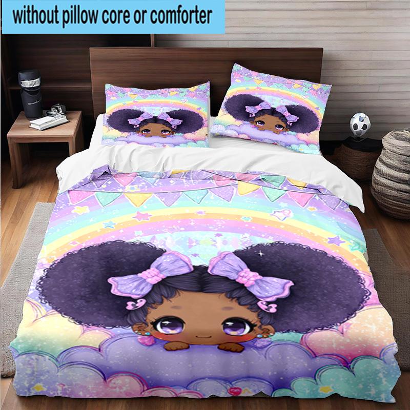 3PCS Black Princess Magic Celebration 3pcs Bedding,Including 3PCS Duvet Cover And 2pcs Pillowcases Perfect for Christmas,Ideal for Bedroom, Dormitory