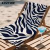 Navy Zebra Print Oversized Microfiber Beach Towel Sand Proof Quick Dry, Absorbent for Swimming Pool Travel Camping