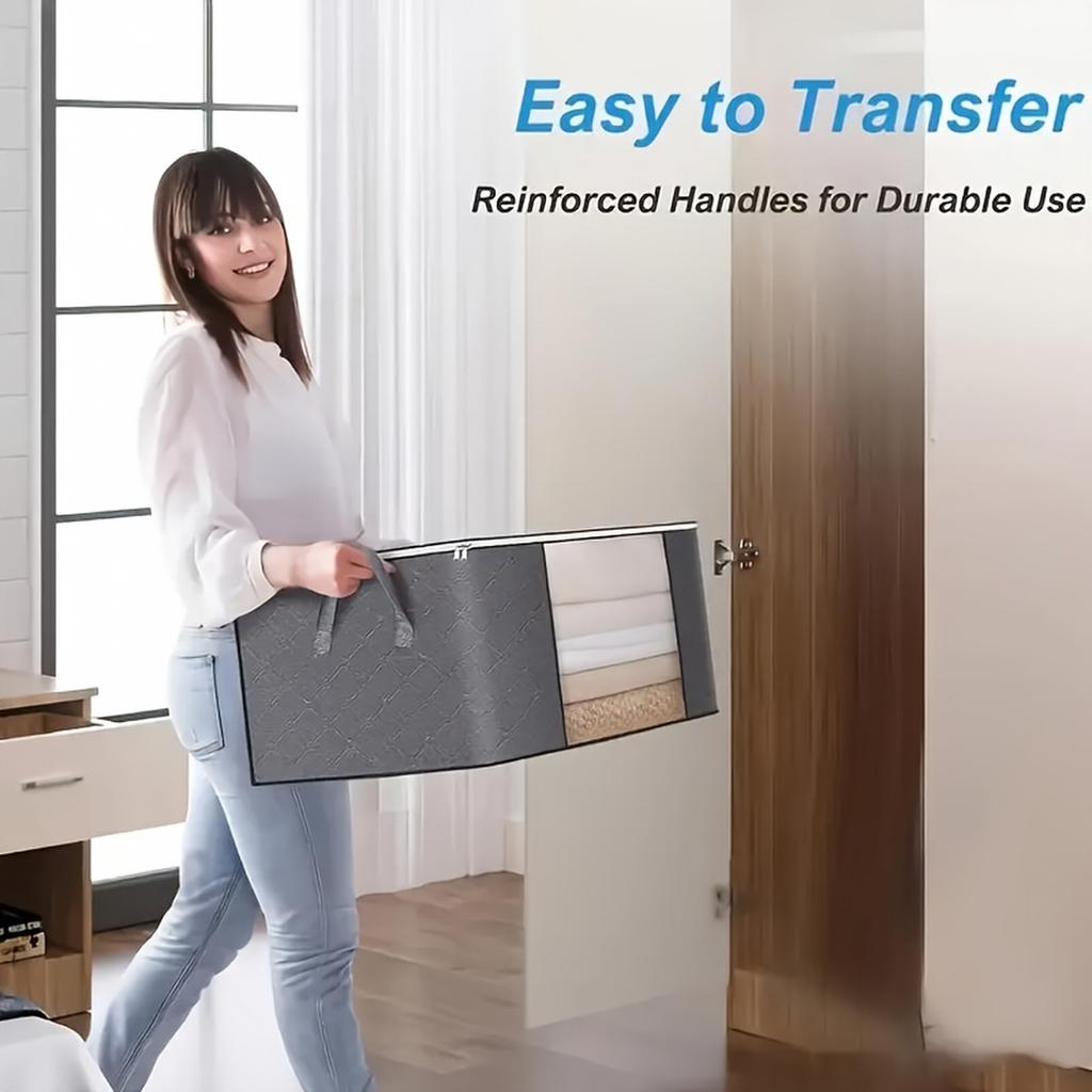 Gray Large Horizontal Storage Bag (70 50 30 cm) for Home Organizing and Closet Storage