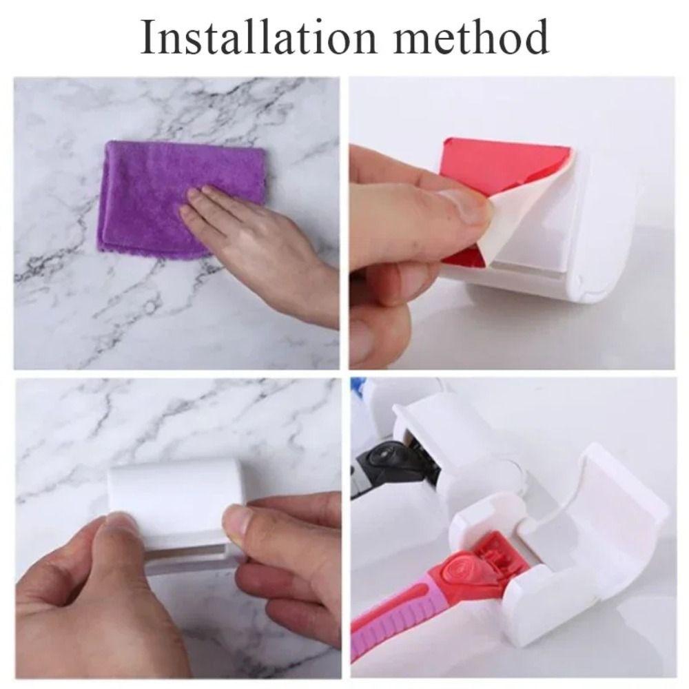 White Toothbrush Holder Plastic Shaver Holder Brush Holder Men Razor Hanger  Razor
