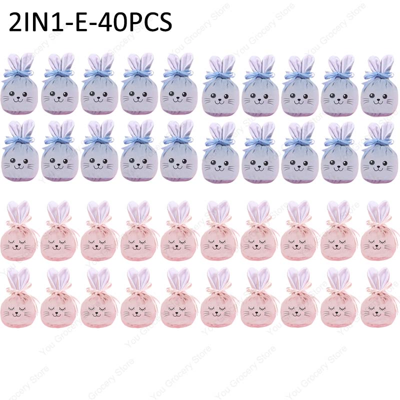 Ears Lucky Bag Easter Gift Bag Rabbit Smiling Face Hot Stamping Craft Wedding Candy Bag Wedding Candy Box Party