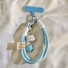 Colourful Mobile Phone Strap Short Wrist Strap Clouds Star Charm Keychain Camera Chain Lanyard Universal Phone Case Lanyard
