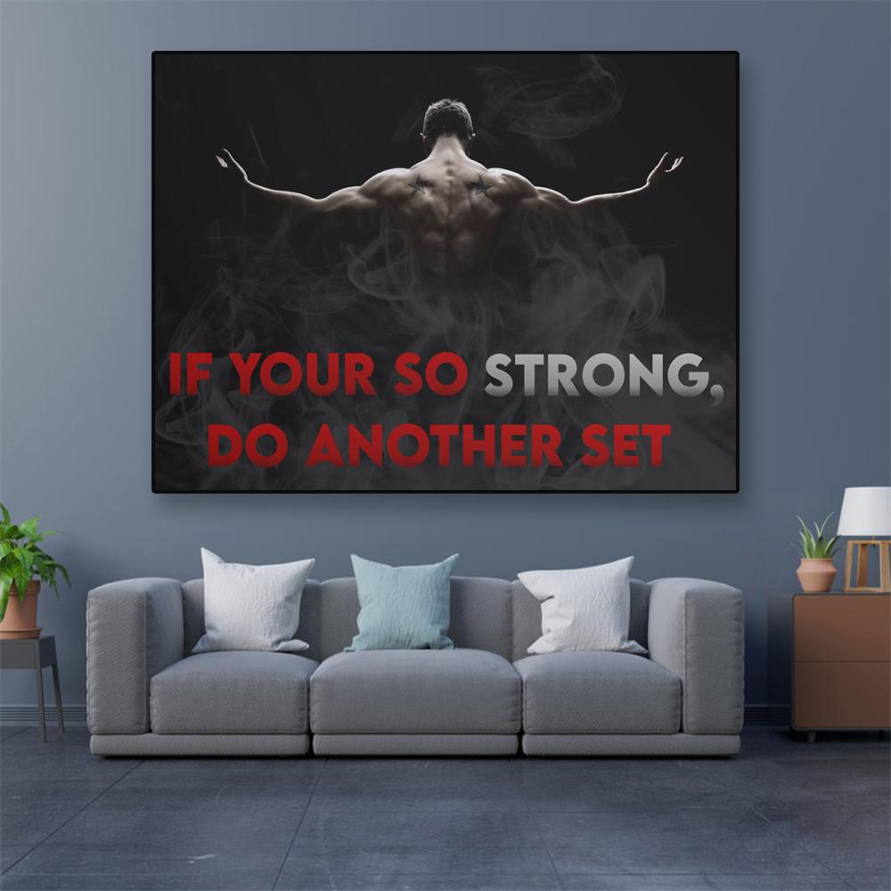 Black Poster Exercise Wall Art Prints Motivational Poster Canvas Painting Inspirational Bodybuilder Poster Home Gym Decoration