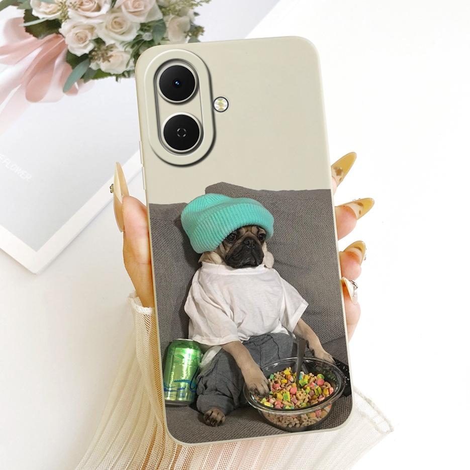 Für Tecno Spark Go 2 Hülle KM4 Niedlicher Hund Panda Cartoon Hülle Weiches TPU Mattes Handyhülle Für Tecno Pop 10 Pop10 Spark Go 2 Go2 Schale