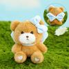 Adorable Bow Cute Knot Teddy Bear Plush Keychain Soft Short Plush Pendant