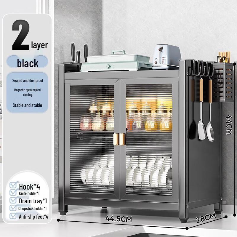 3-Tier Countertop Dish Drying Rack with Dustproof Cover