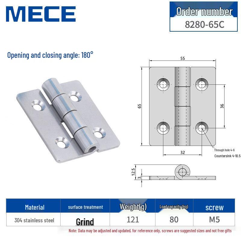 304 Stainless Steel Thickened Cabinet & Wooden Door Hinges