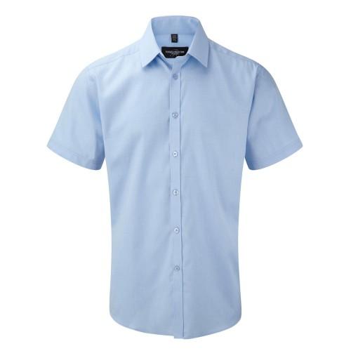 Russell Mens Short Sleeve Herringbone Work Shirt