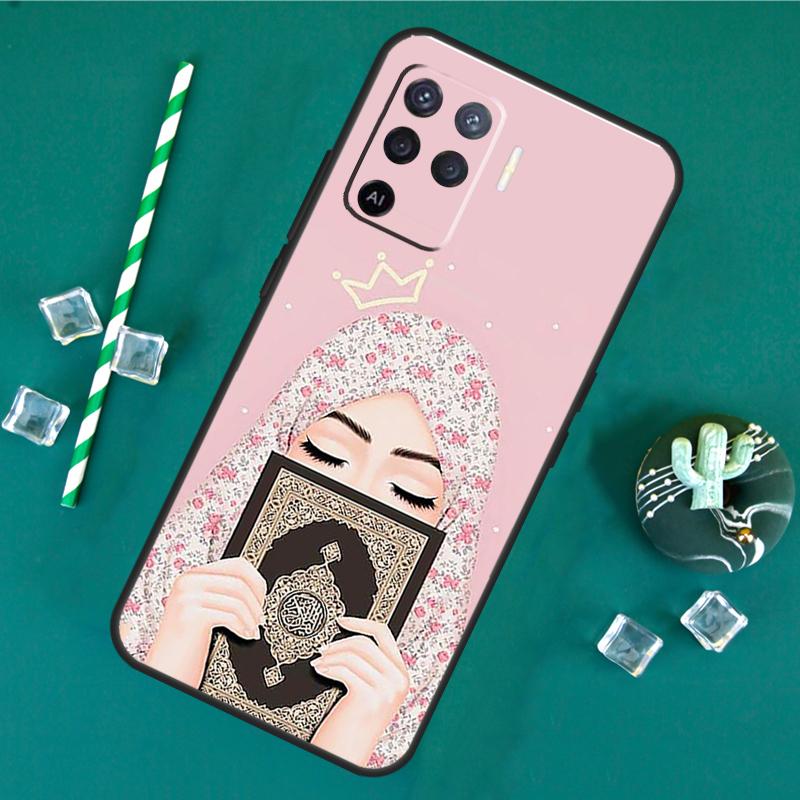 Islamic Arabic Hijab Girl Phone Case For Oppo A18 A38 A58 A78 A98 A40 A60 A80 A91 A15 A17 A74 A94 A54 A57S A16 A76 A96