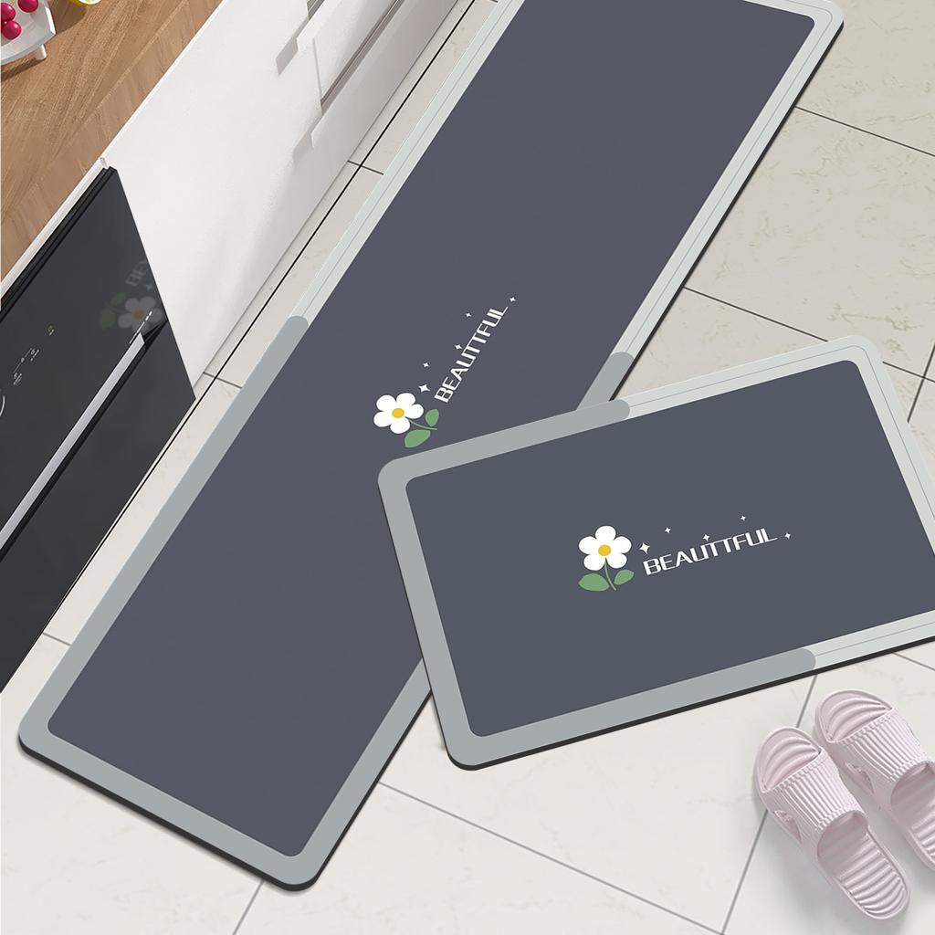 Diatomite Kitchen Floor Mat Waterproof Long Area Kitchen Carpet For Living Room Hallway Kitchen Bathroom Rug Washable