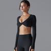 Yoga Clothing Trend Sports Gathering Long Sleeved Solid Color Slim Fit Elastic Fitness Shaping Running Training Top For Women