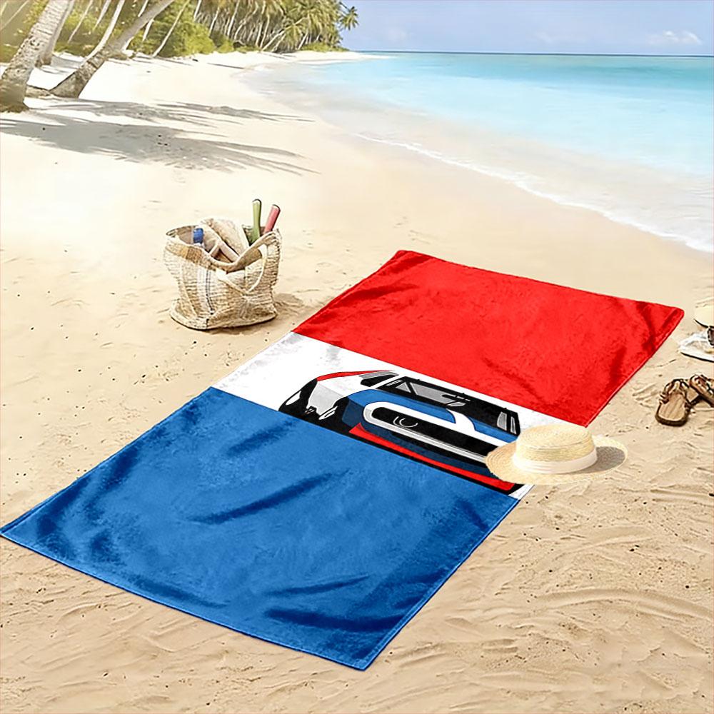 Retro Racing Car Beach Towel A must-have beach towel for beach travel
