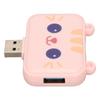 3 in 1 USB Hub Multifunction USB A to USB3.0 and 2 USB2.0 USB Port Expander for Mouse Keyboard Laptop PC Pink