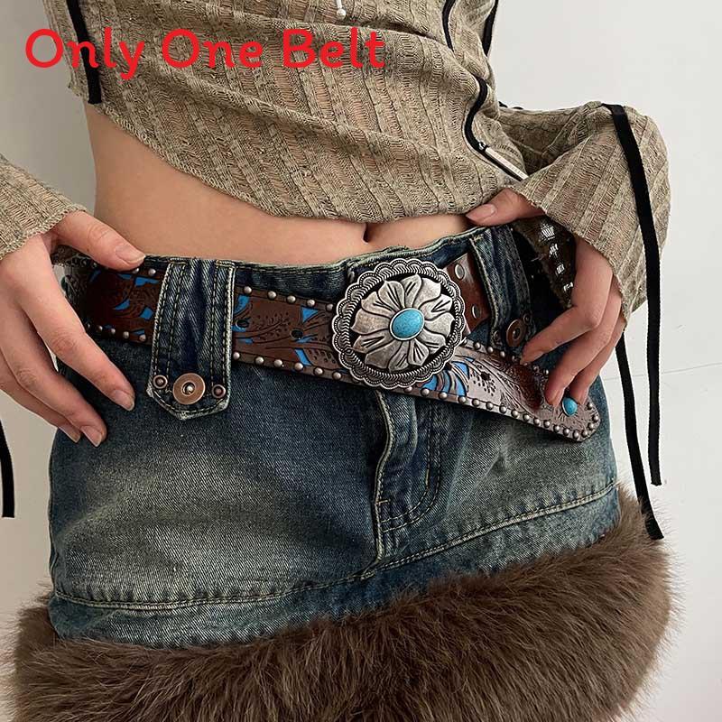 

Vintage Pu Leather Belt For Women With Metal Buckle Summer