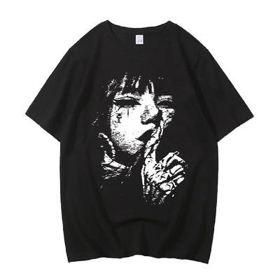 Cartoon Junji Ito Uzumaki T-Shirt Horror Japan Guro Lustiges Mädchen Anime Hohe Qualität Baumwolle T-Shirt Geschenk Shirt1