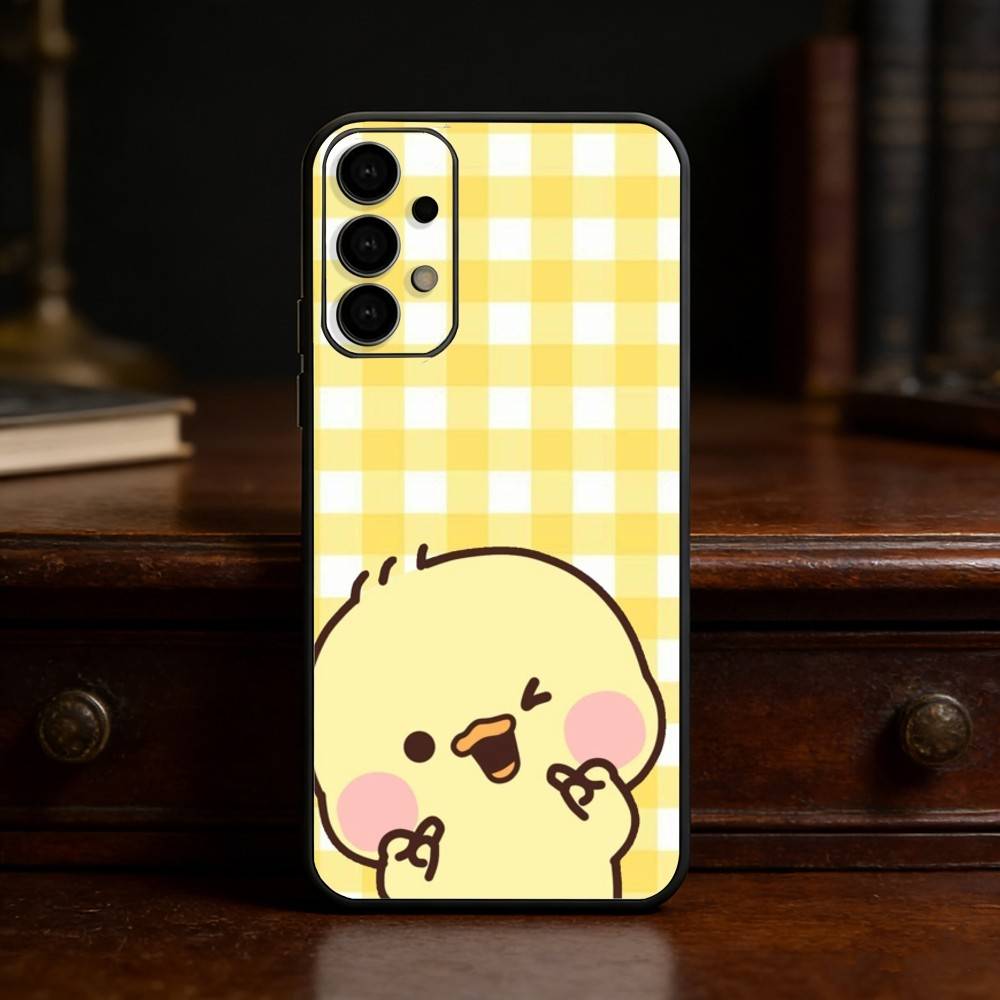Yellow Duck Cute Phone Case For Samsung S25,S24,S21,S22,S23,S30,Ultra,S20,Plus,Fe,Lite Black Shell