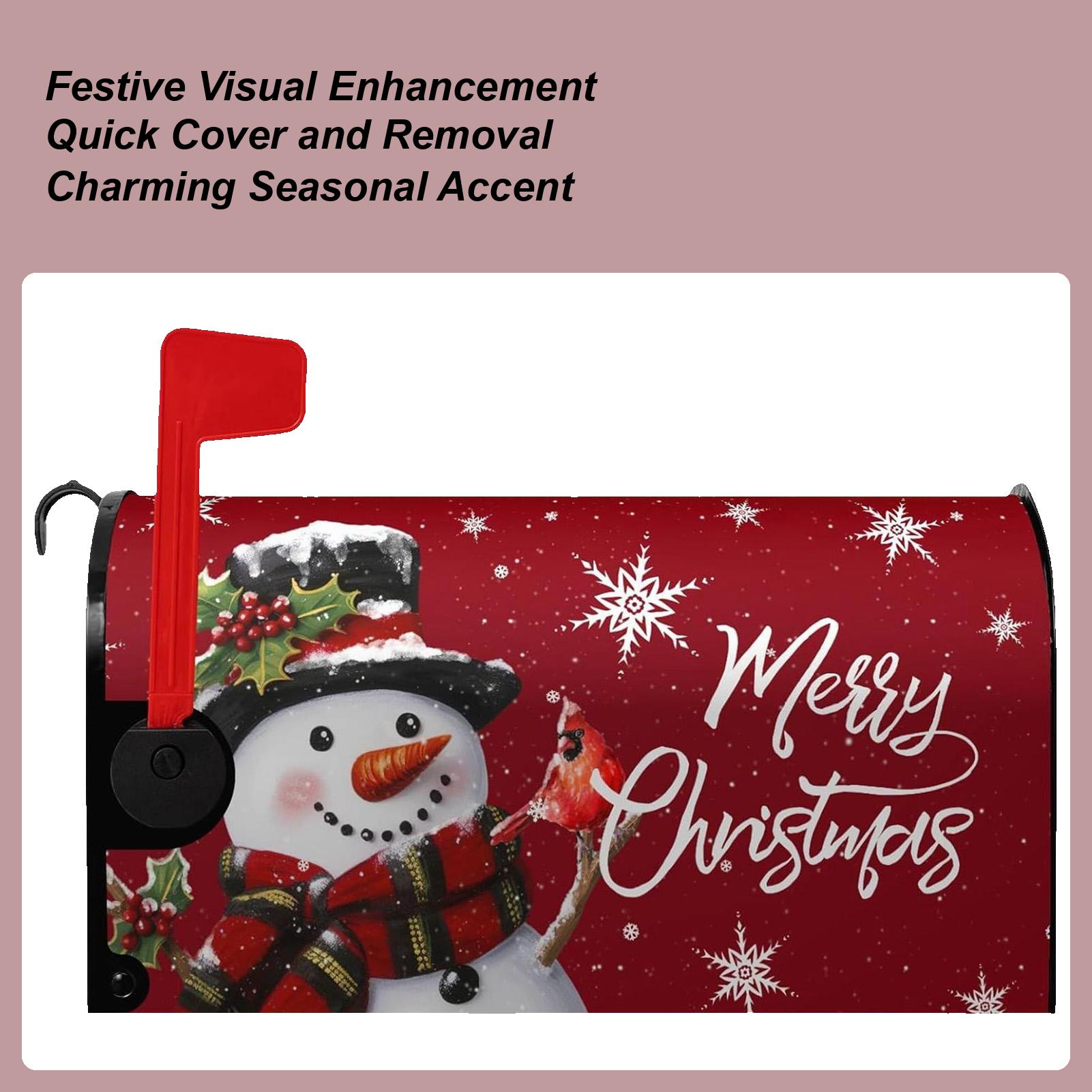 

Christmas Snowman Mailbox Cover 21 X 18 Inch Magnetic Winter Snowflake Mailbox Cover Christmas Post Letter Box Wraps for Garden CN