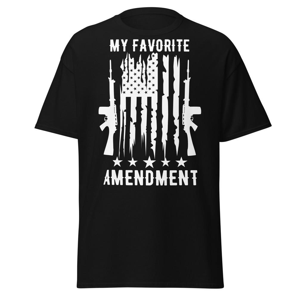 

My Favorite 2nd Amendment, AR15, USA Flag Unisex T-Shirt 2XL