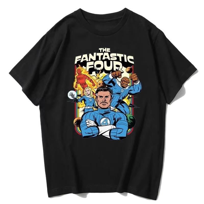 

Marvel Authentic 2026 New Edition Fantastic Four Creative Print TShirt Summer Fashion LooseFitting Casual ShortSleeved Top XL