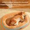 1Pc Random Color Deep Sleep Oval Three-Dimensional Warm Dog Nest Thickened Velvet Mat for Small Golden Retriever Baby Cat Nest