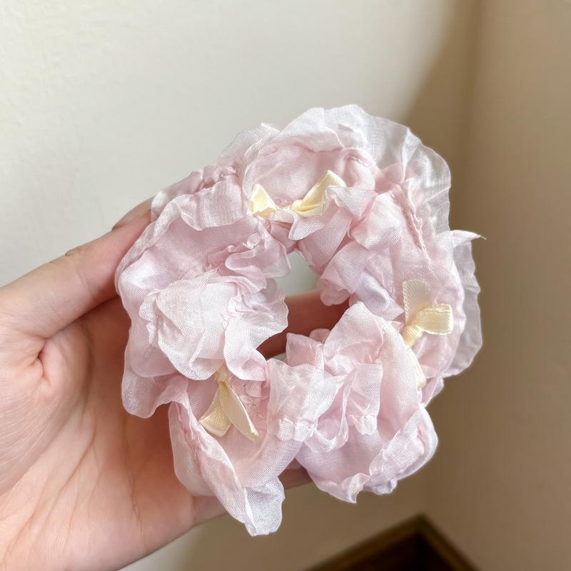 Korean Style Spring/Summer Floral Intestine Hair Scrunchie for Women – Elegant Ponytail Tie and Mori Girl Accessory.