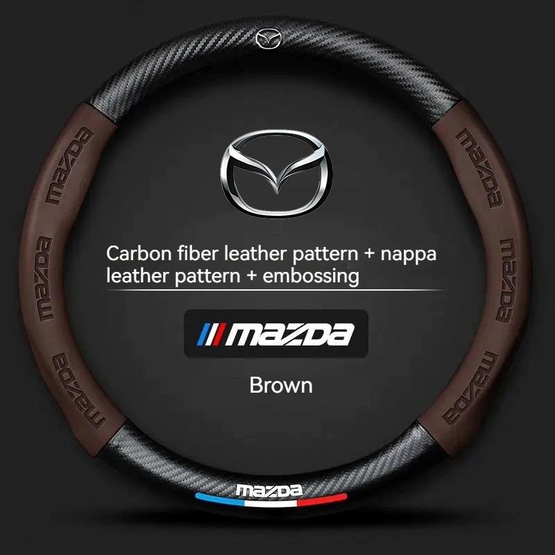 2025 Coprivolante per Auto in Fibra di Carbonio e Pelle Calda per Mazda 3 5 6 SKYACTIV Axela Atenza CX30 CX5 CX8 CX9 MX5 RX8 RX7 BT50 Ac