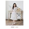 Kids Big Girls Korean Style Polka Dot Short Sleeve Fringe Hem Long Princess Dress