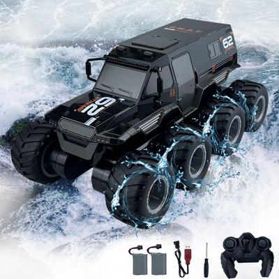 Ritaosan Amphibisches Funkgesteuertes Auto Für Kinder 8 Räder Ganzkörper Wasserdicht 8WD Rotation Polizeiauto Funkgesteuertes Boot Elektrisches Spielzeugradio