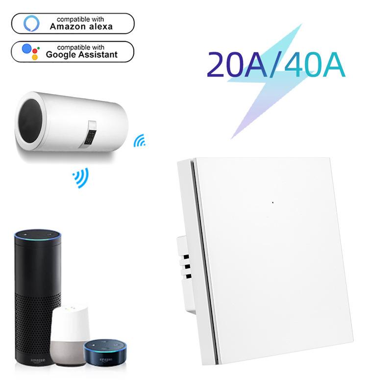 Graffiti High Power 20A/40A WiFi Switch for Remote Water Heater & Air Conditioner Control with Alexa Voice Integration.