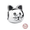 Cute Cat Dogs Charms Fit Fashion Original Bracelets Pet Paw  925 Silver Bulldog Schnauzer Akita Dog Beads DIY Jewelry Making