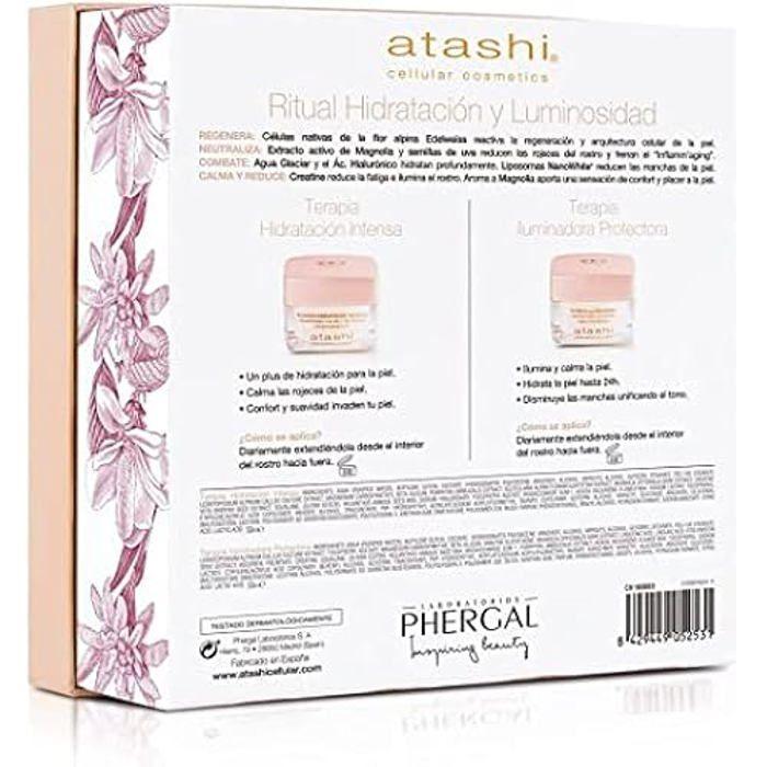 Geschenkset - ATASHI - Intensive Feuchtigkeitspflege - 50ml - Aufhellende Anti-Müdigkeits-Creme - 50ml