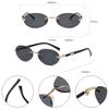 Retro Oval Women Sunglasses Brand Designer Rimless Clear Ocean Gradient Lens Shades UV400 Men Sun Glasses Lentes  Mujer