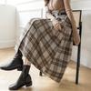 Retro Temperament Plaid Woolen High Waisted Skirt For Women