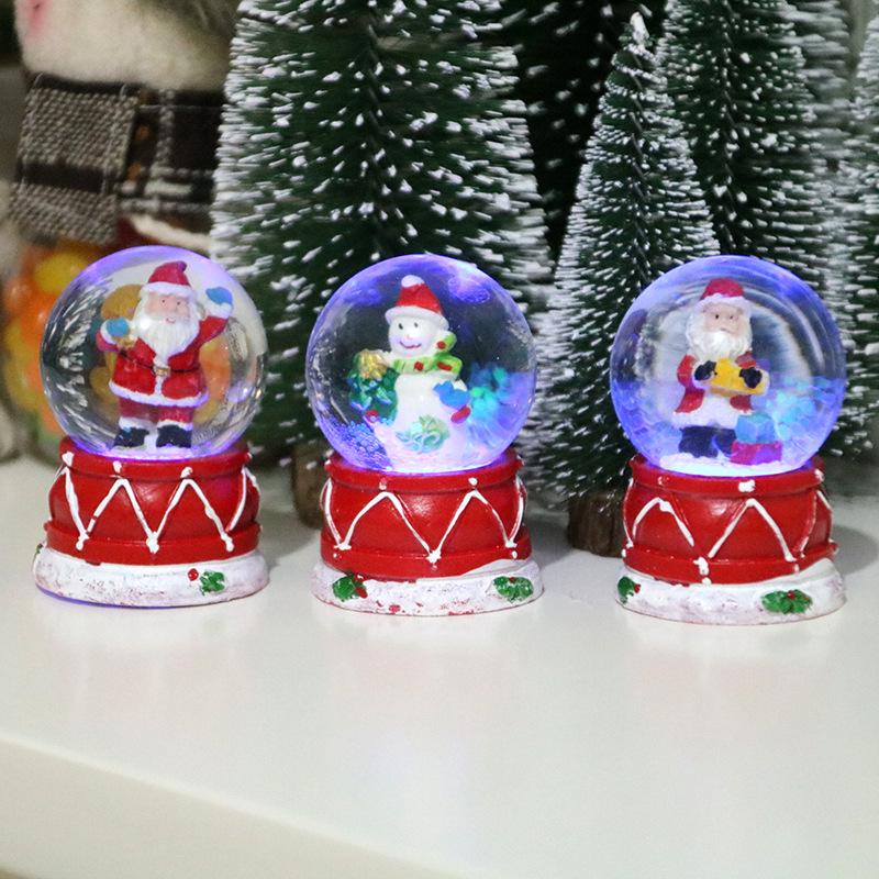 Christmas Light-Up Resin Glass Ball Snow Globe Ornament