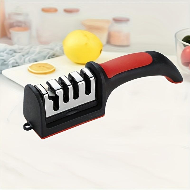 Stainless Steel Handheld Knife Sharpener Modern Multi-Stage Kitchen Tool for Quick and Efficient Sharpening
