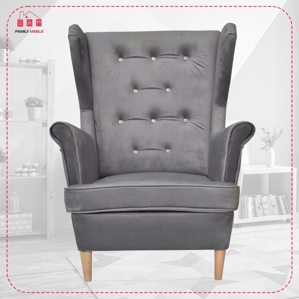Diana Scandinavian Family Furniture Wing Chair, Light Gray Ash PRO