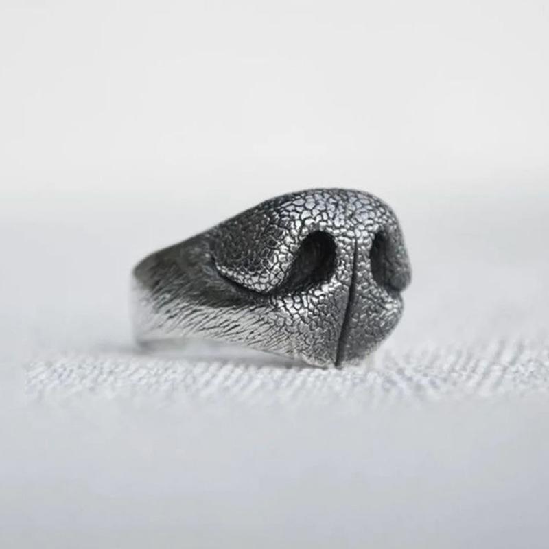 Dog Nose Animal Noses Retro Creative Ring For Men Women Open Ring Handmade Unisex Jewelry Accessories Gift For Lovers