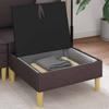 Storage Ottoman with Dark Brown Fabric